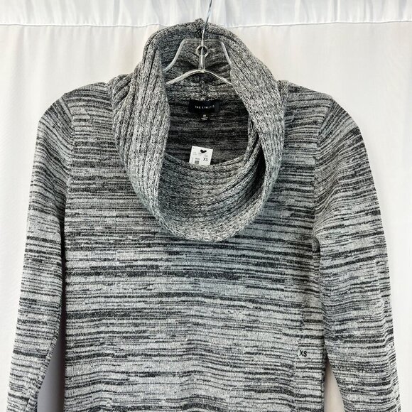 The Limited Cowl Neck Long Sleeve Pullover Tunic Sweater Gray Striped XS New - Picture 2 of 9